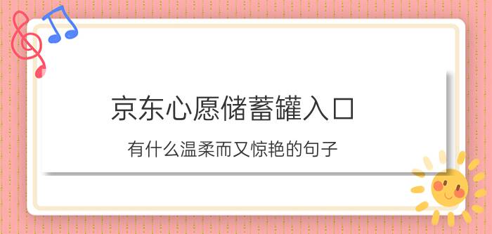 京东心愿储蓄罐入口 有什么温柔而又惊艳的句子？